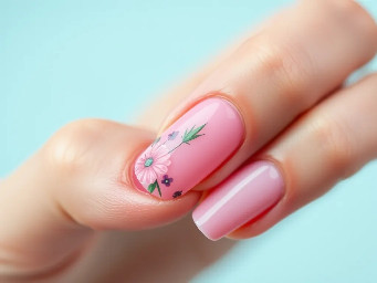 summer pink nails