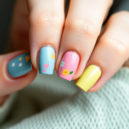 Easter cute simple pink blue yellow