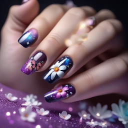Make a birthday 3D flower and butterfly galaxy ombre with dark colors and little bit light colors