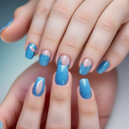 boy nails with acrylic frnehc tips