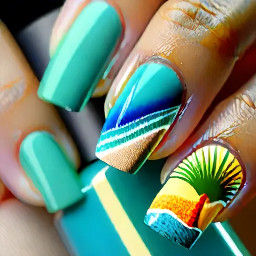 Beachy nails that are all naturall