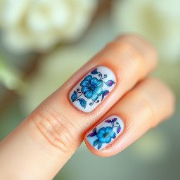almond, blue, flora