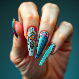 Long painted decorated
