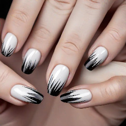 marroon white and black nails with pride
