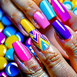 Fun spring retro summer colorful, pink blue purple yellow