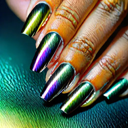 Ombre cat eye chrome design