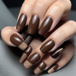 🤎 1. Chocolate Brown Gloss (Simple Luxury)  * Full nails in rich chocolate, mocha, or espresso brown * High-gloss finish (very important for that “expensive” look)