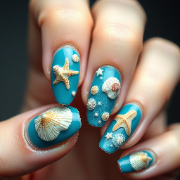 manicure ideas featuring sea shell designs