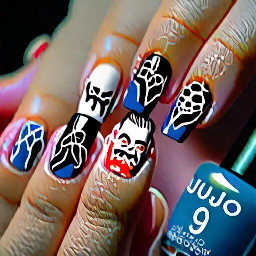 Create a Jujutsu kaisen gojo themed nails that are subtle and cute