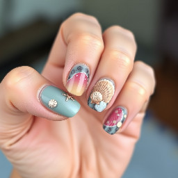 manicure ideas featuring sea shell designs