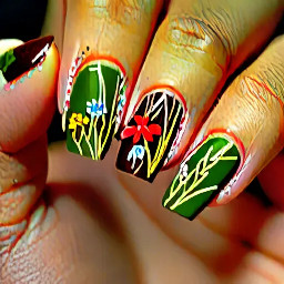 Earthy green brown red forest nature simple  wild flowers