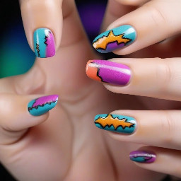 funky colorful cute western nails