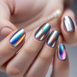 chrome cateye holographic nails