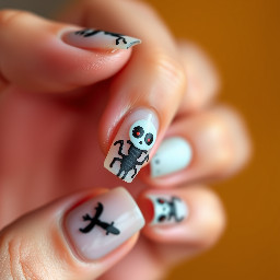 Halloween nails, simple and cute short square nails