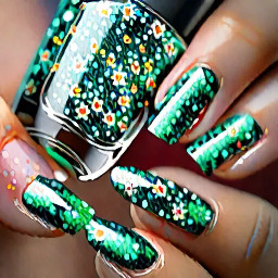 Nail art using covets efflorescence album art