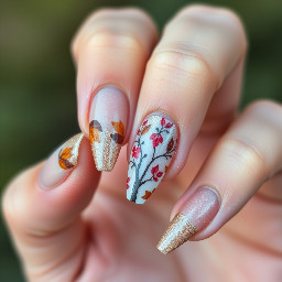 moody fall nails with each nail being unique