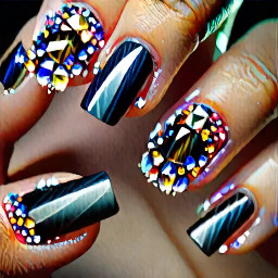 swarovski nail crystals with cat eye short