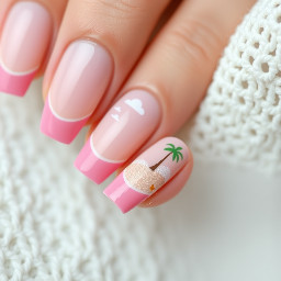 Pink beach French tip