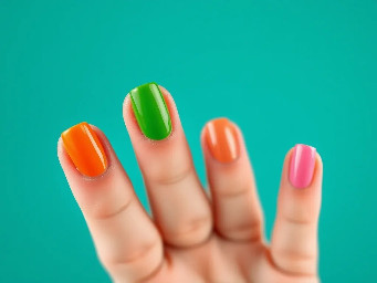 Green, red, orange, pink