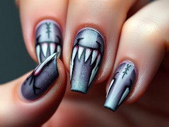 halloween vampire fang, and the neck