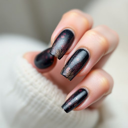 moody dark fall nails with each nail being unique