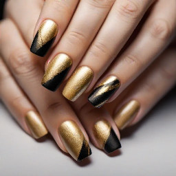 gold, black, nude