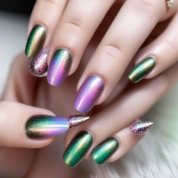 simple fairycore inspired. available colors: chrome green, light pink, sparkly pink, cat eye pink-purple, chocolate brown, yellow, black, white, iridescent blue