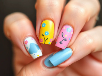 Easter cute simple pink blue yellow