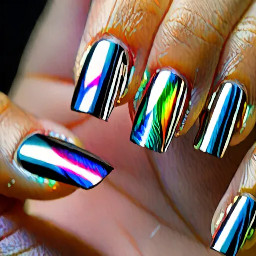 chrome cateye holographic nails