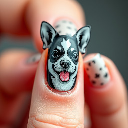Mininal dog, b&w , 3d