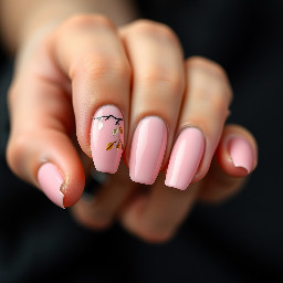 Make me a fall nail set with baby pink