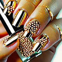 make fun summer nails with some gold accents (beads, chrome)