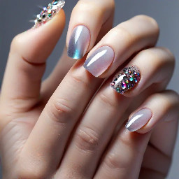 swarovski nail crystals with cat eye short