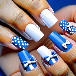 White and blue bows