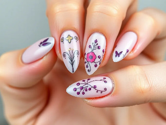 greece nails almond shape