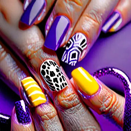 purple white yellow and cat