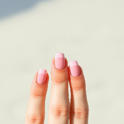 Cute aesthetic pink medium length French tip beach/summer