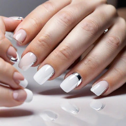 Long white french with chrome over