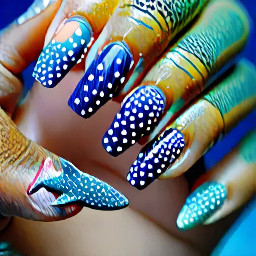 ocean themed nails with whale shark maybe other ocean animals