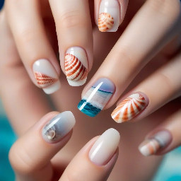 manicure ideas featuring sea shell designs