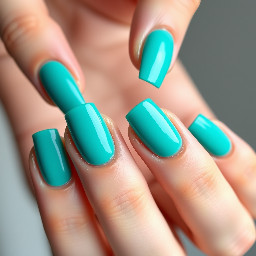TEAL NAILS 🩵 SOME FINGERS ARE FRENCH TIP SOME ARE PLAIN FULL COLORED TEAL FINGERS