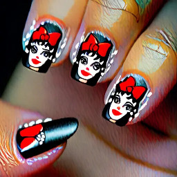 I want Betty boop drawing easy for dark nails