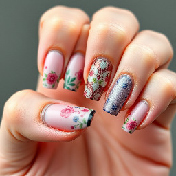 create nail art with multiplication 9
