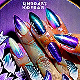 Elegant short almond shaped nails inspired by Shinobu Kocho from Demon Slayer. Each nail features a mesmerizing magnetic cat-eye effect in an iridescent lavender-to-violet gradient with subtle hints of teal and pearl shimmer. Crisp white French tips are softly blended with delicate butterfly-wing accents outlined in black, echoing Shinobu's iconic haori pattern. Fine holographic glitter, tiny rhinestones, and subtle chrome details add a magical touch, while the overall look remains delicate, feminine, and sophisticated with a glossy salon-quality finish. The design captures Shinobu's graceful, ethereal aesthetic with a modern cat-eye French manicure.
