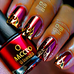 Blood red and  gold 3d and gold shimmer