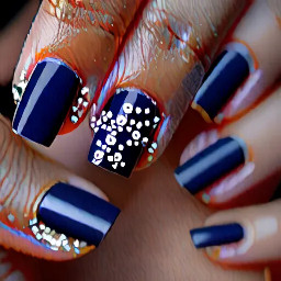 I have a navy blue dress for prom and I want fancy nails to make my ensemble less boring.