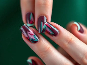 boy nails with acrylic frnehc tips