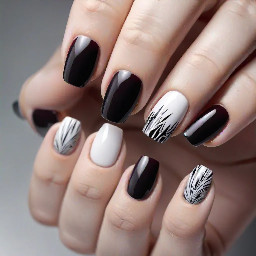 marroon white and black