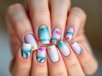 Beachy nails that are all naturall