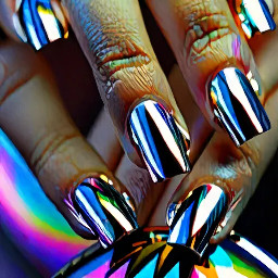 oval gothic chrome holographic